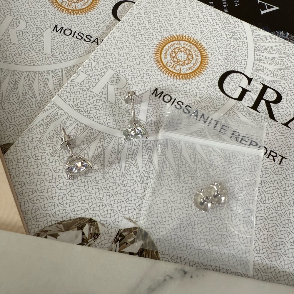 Moissanite Earrings - Picture 7 of 12